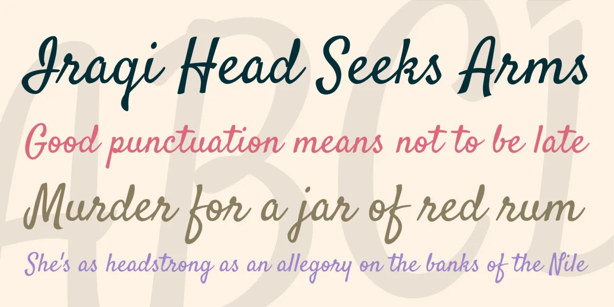 Satisfy Font preview 2