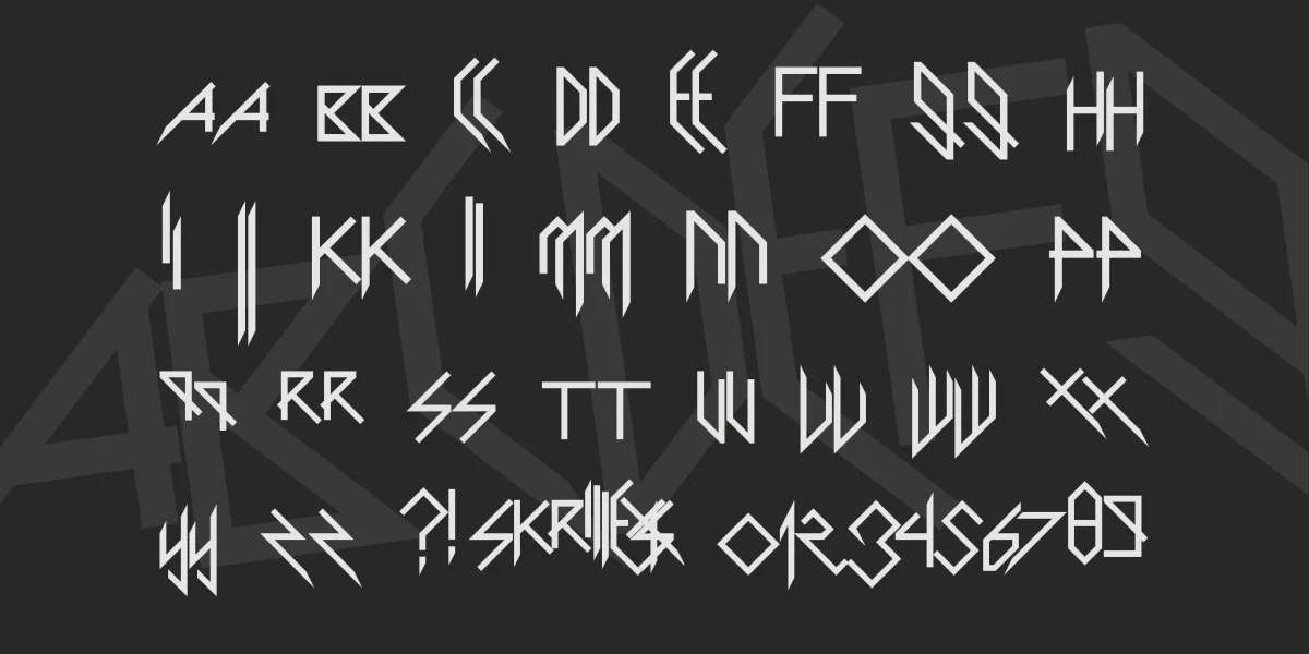 Scary Glyphs and Nice Characters Font preview 3