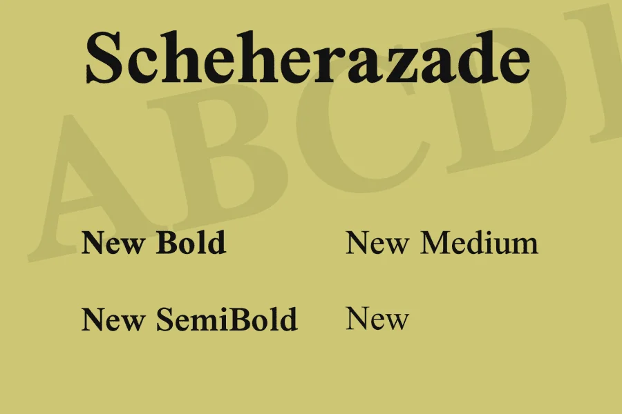 Scheherazade Font Family preview 2