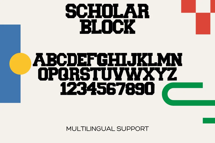 Scholar Block Font preview 9