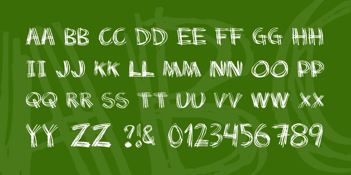 Scratch my back Font preview 2