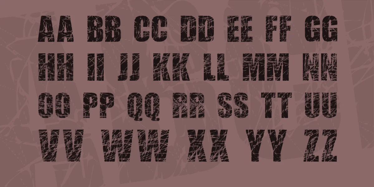 Scratched Letters Font preview 3