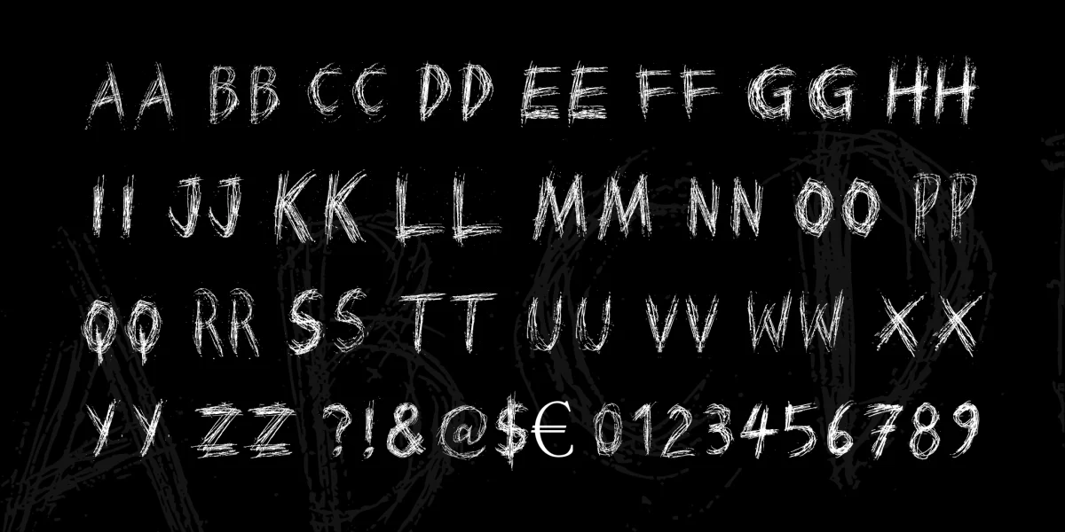 Scratched on X Ray Font preview 4