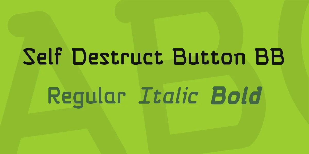 Self Destruct Button BB Font Family