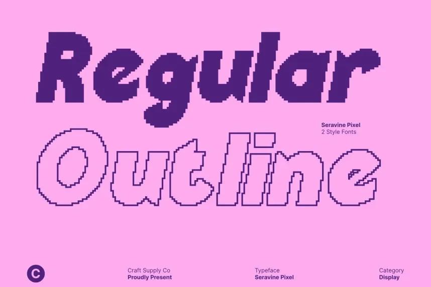 Seravine Pixel Font preview 4