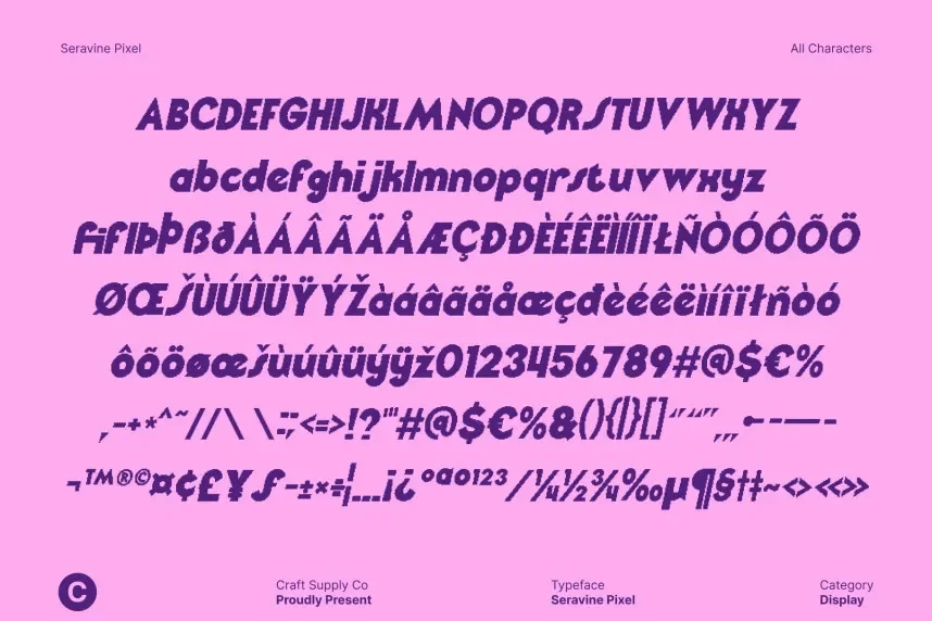 Seravine Pixel Font preview 6