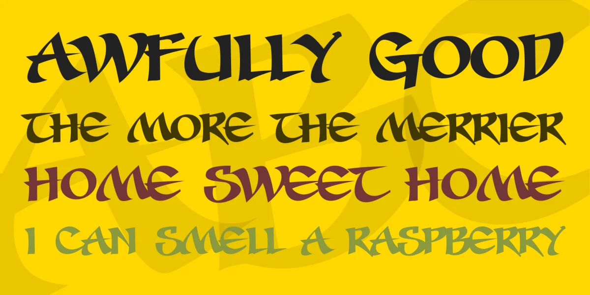 Seven Swordsmen BB Font preview 2