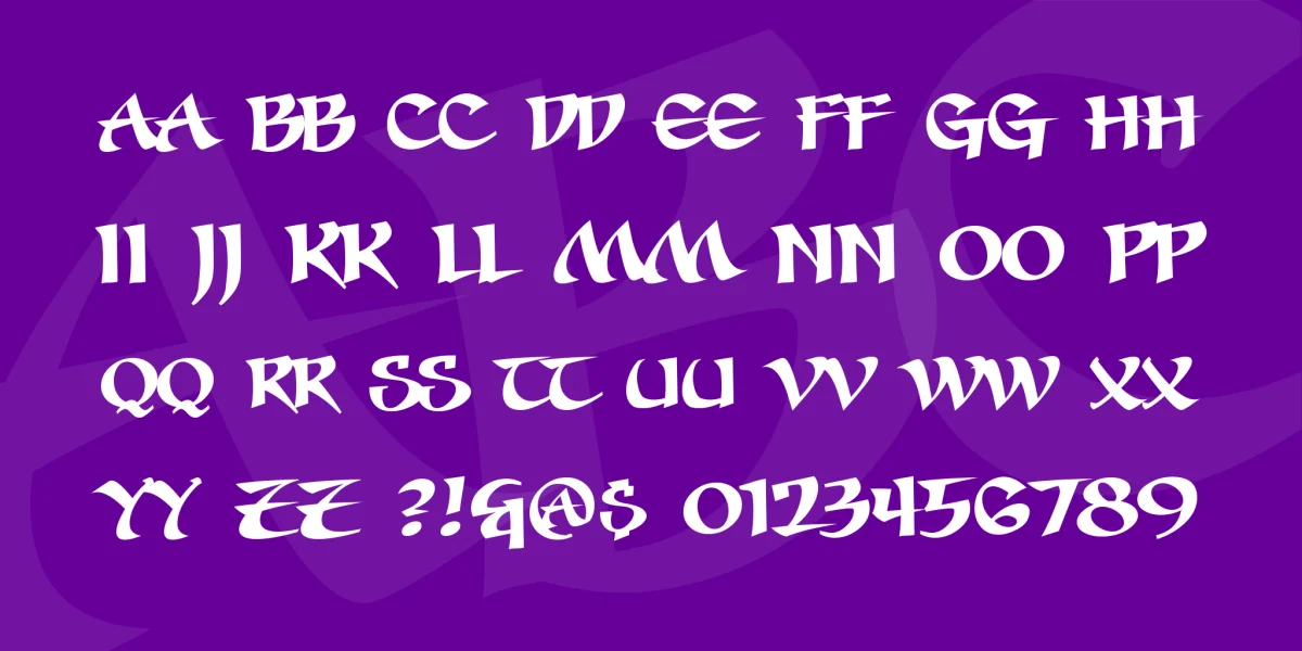 Seven Swordsmen BB Font preview 3
