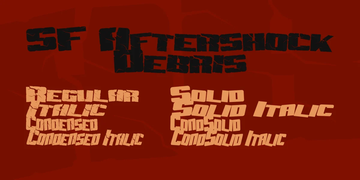 SF Aftershock Debris Font Family preview 2