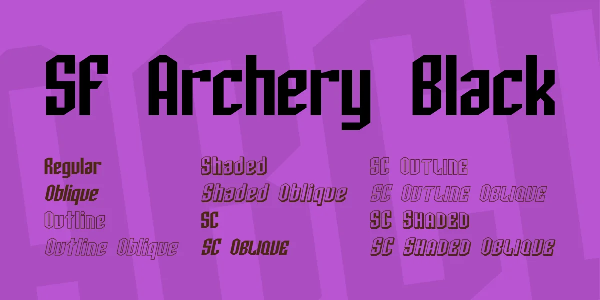 SF Archery Black Font Family preview 2
