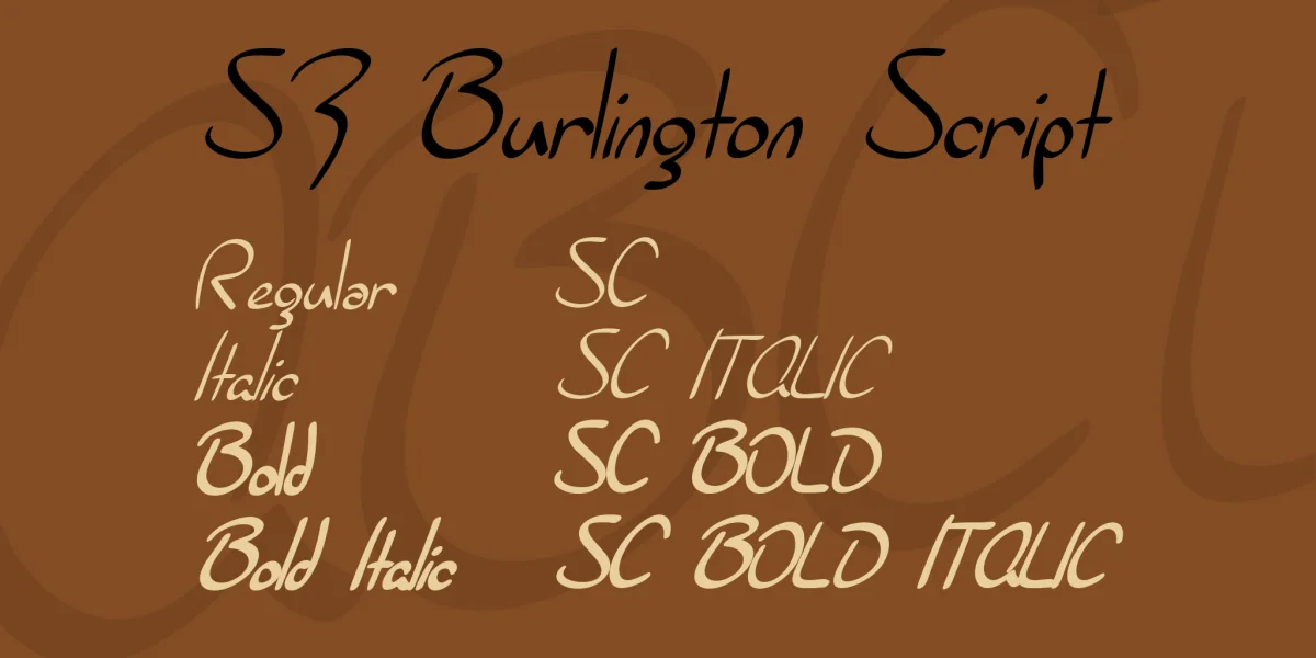 SF Burlington Script Font Family preview 2
