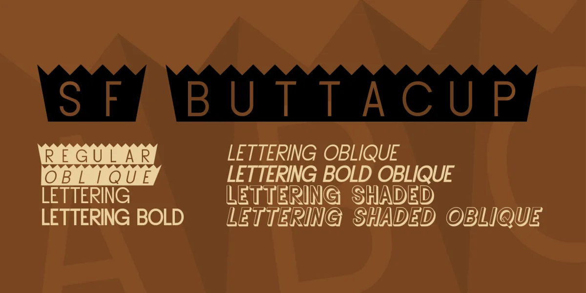 SF Buttacup Font Family preview 2