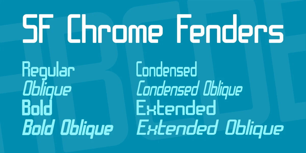 SF Chrome Fenders Font Family