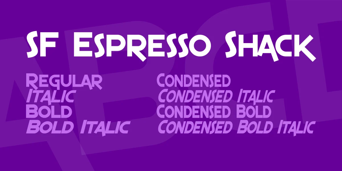 SF Espresso Shack Font Family preview 2