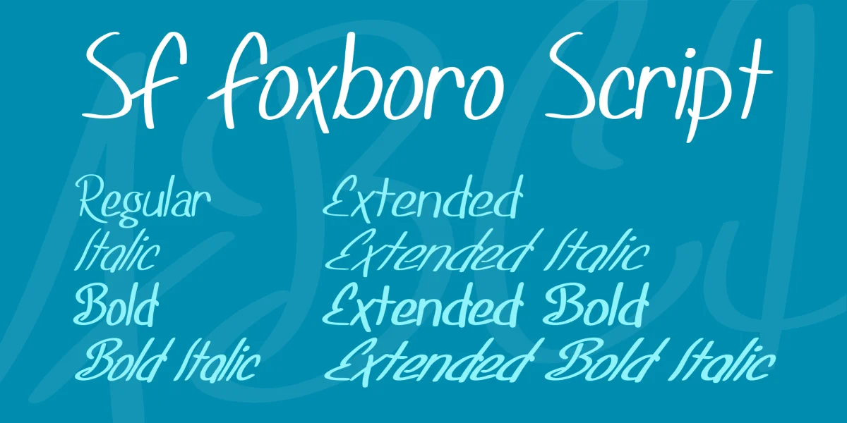 SF Foxboro Script Font Family preview 2