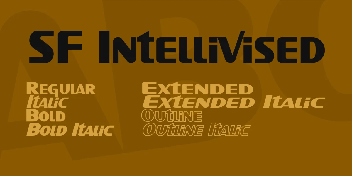 SF Intellivised Font Family preview 2