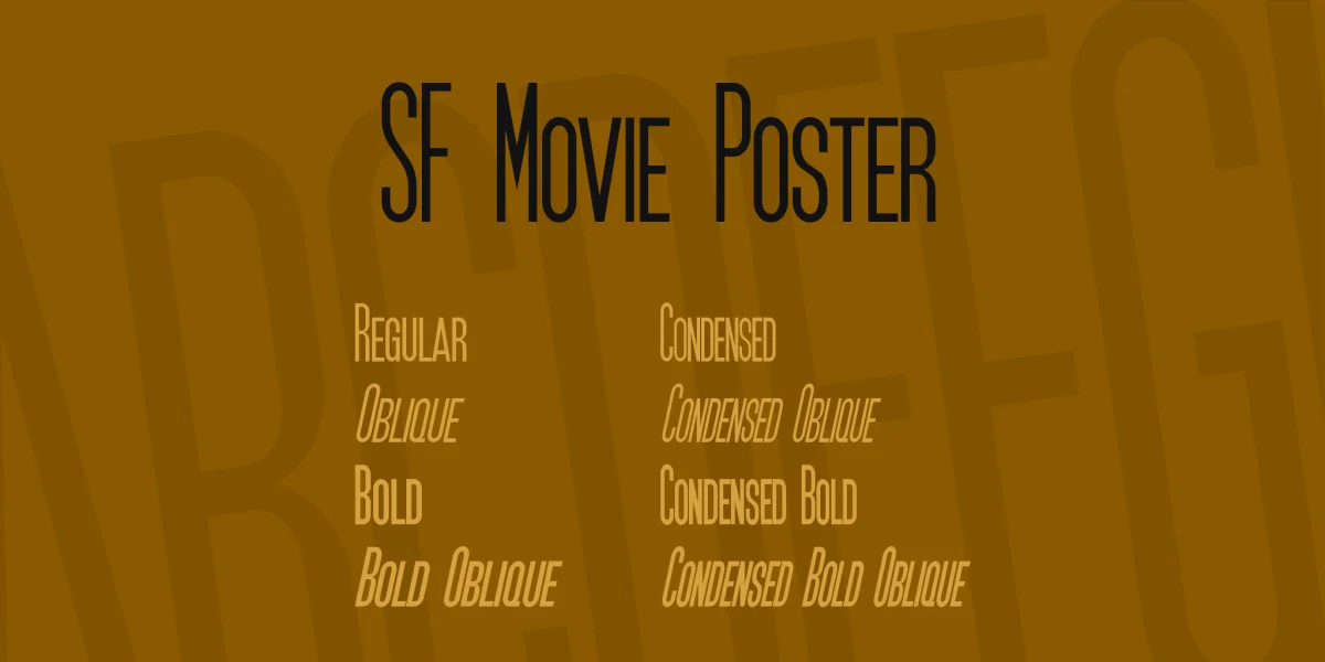 SF Movie Poster Font Family