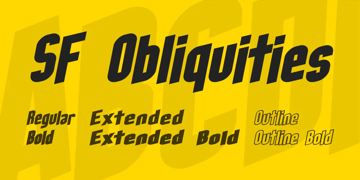 SF Obliquities Font Family