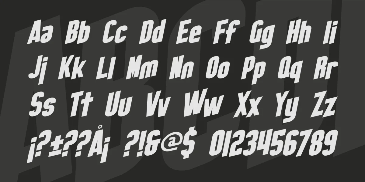SF Obliquities Font Family preview 3