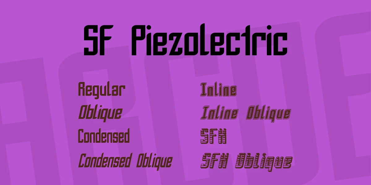 SF Piezolectric Font Family