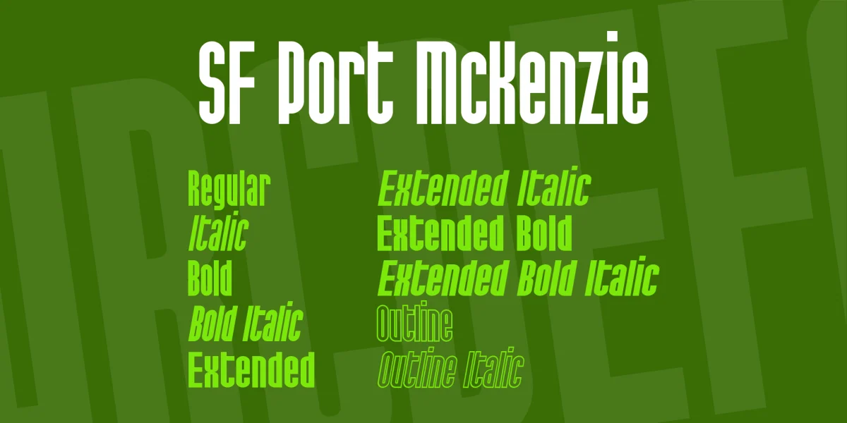 SF Port McKenzie Font Family