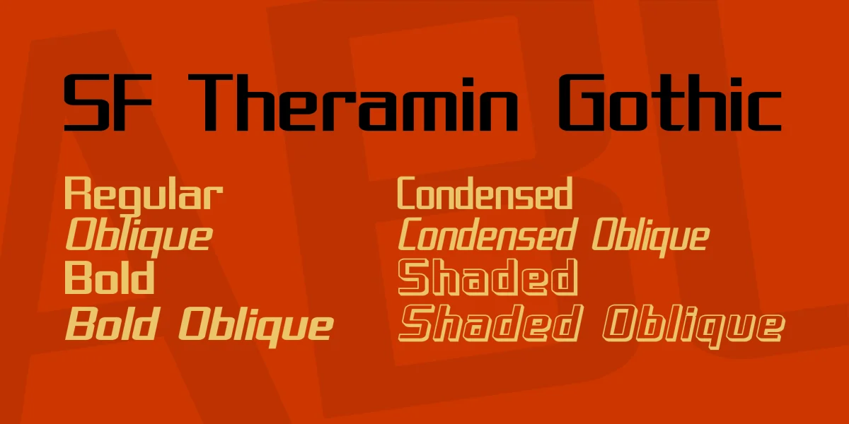 SF Theramin Gothic Font Family preview 2