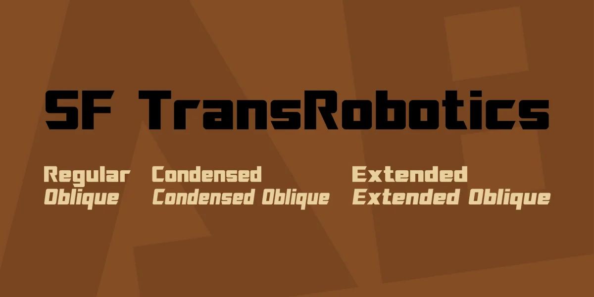 SF TransRobotics Font Family