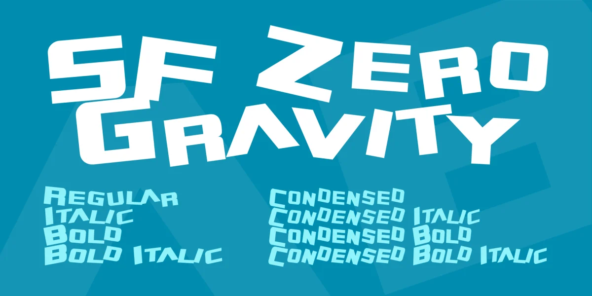 SF Zero Gravity Font Family