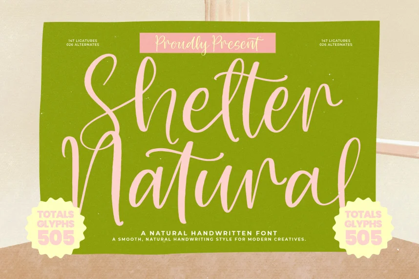 Shelter Natural – Natural Handwritten Font