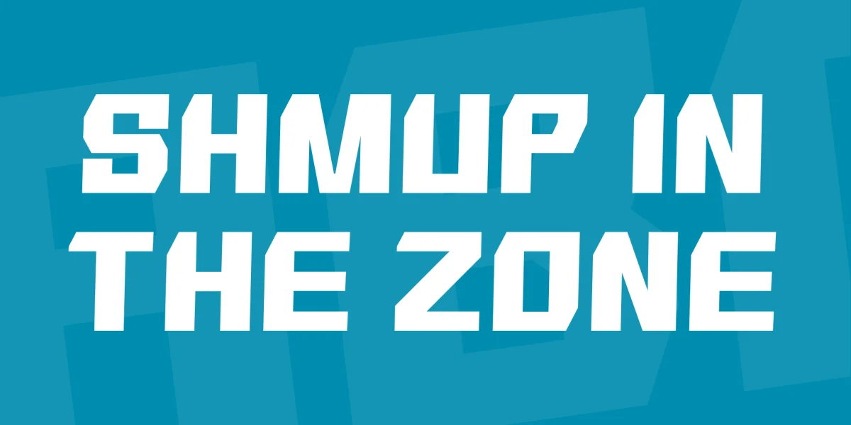 SHMUP in the zone Font preview 2