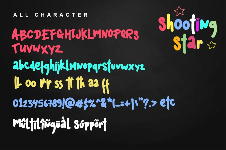 Shooting Star - personal use Font preview 6