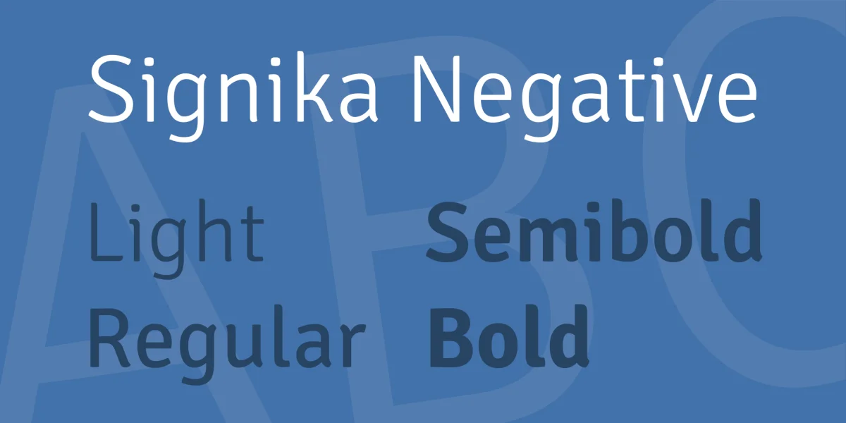 Signika Negative Font Family