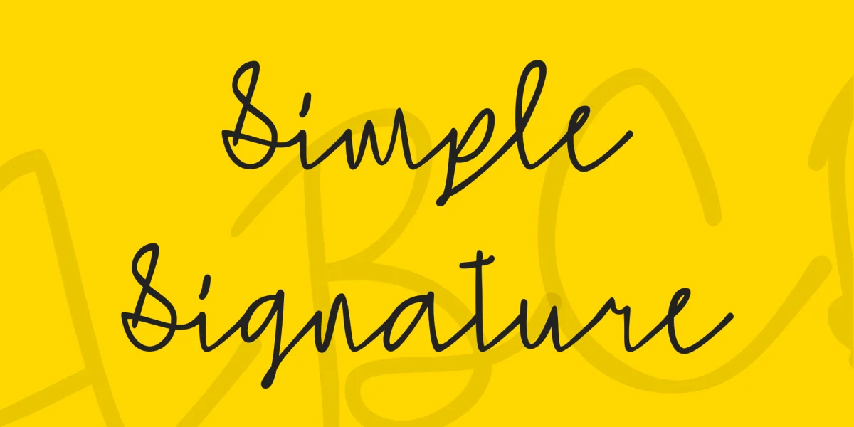 Simple Signature Font preview 2