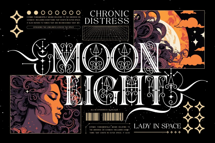 Siren cosmic Font preview 4