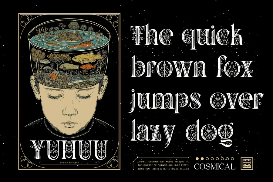 Siren cosmic Font preview 5