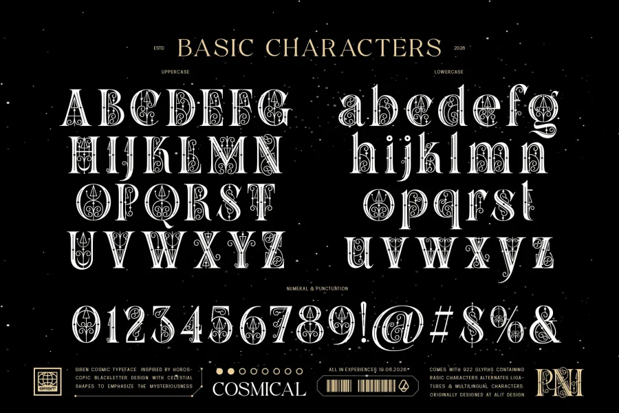 Siren cosmic Font preview 6