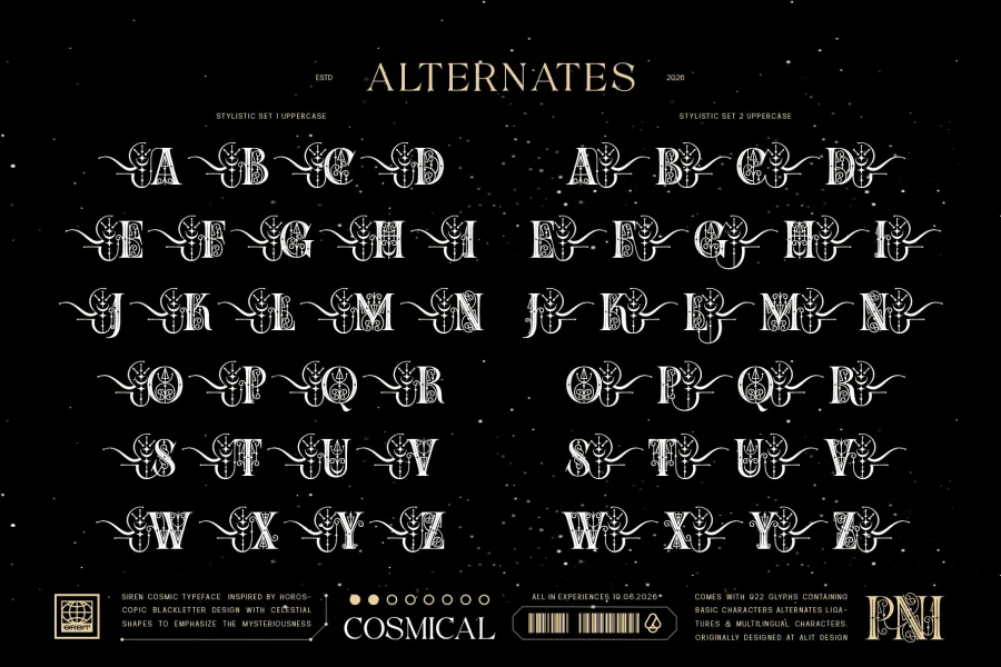 Siren cosmic Font preview 8