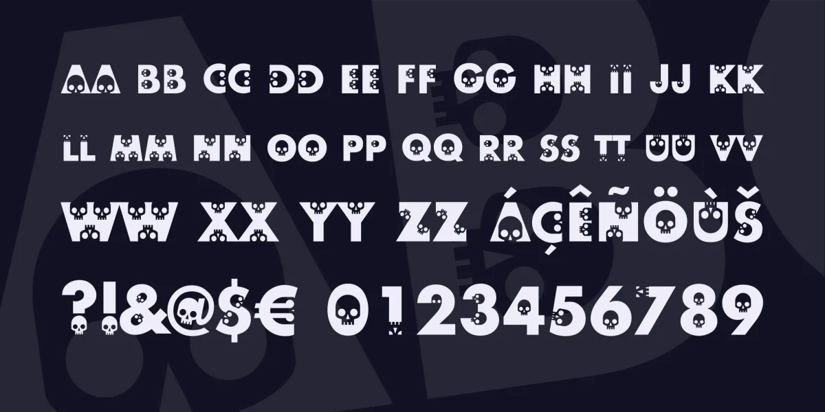 skullphabet Font preview 3