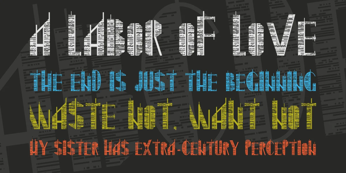 Skyscraper Font preview 2