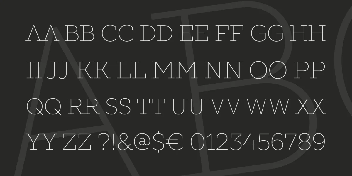 SLABS THIN Font preview 4
