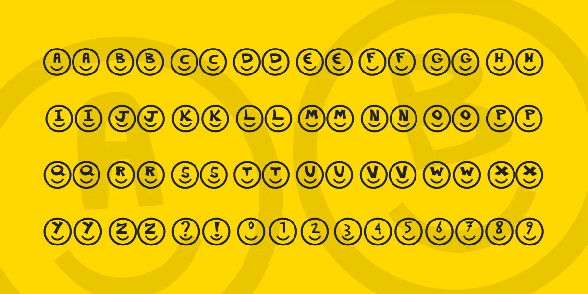 Smiley Faces Font preview 2