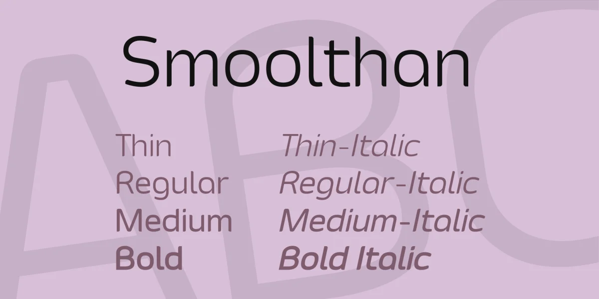 Smoolthan Font Family preview 2