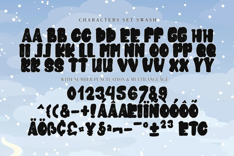 snowkybrush Font preview 10