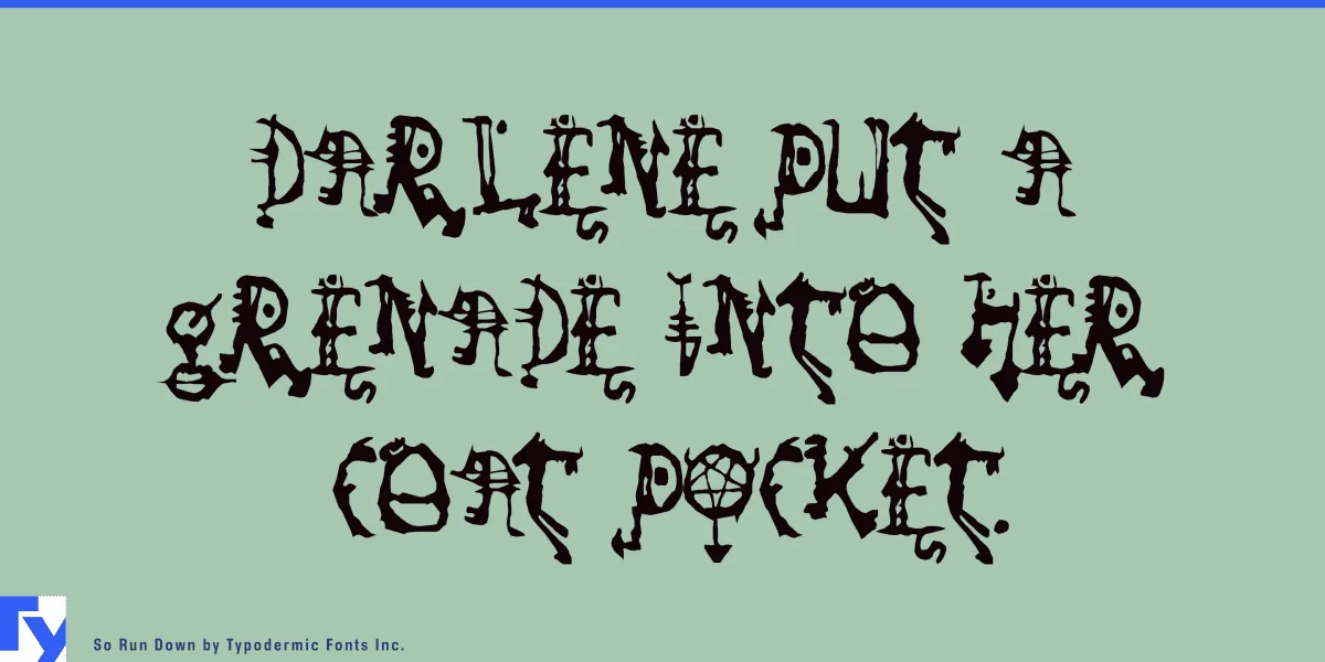 So Run Down Font preview 3