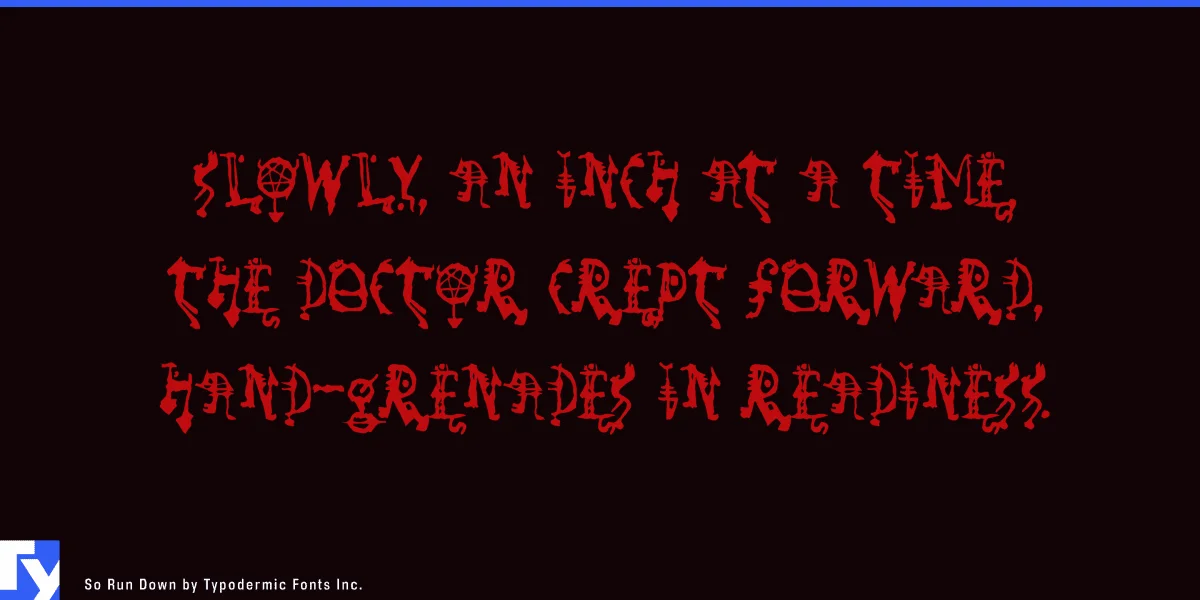 So Run Down Font preview 4