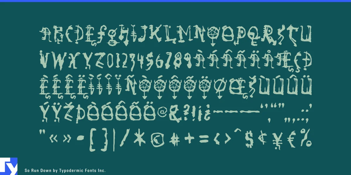 So Run Down Font preview 5