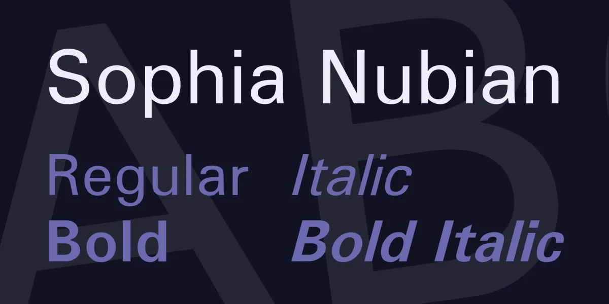 Sophia Nubian Font Family