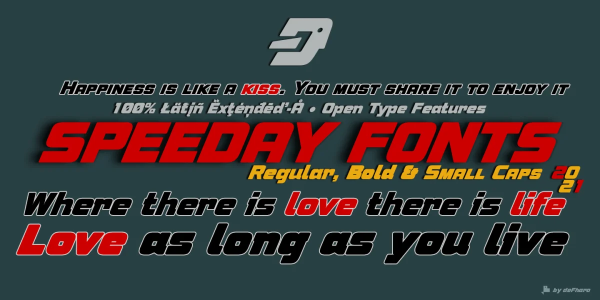 Speeday Font Family preview 3