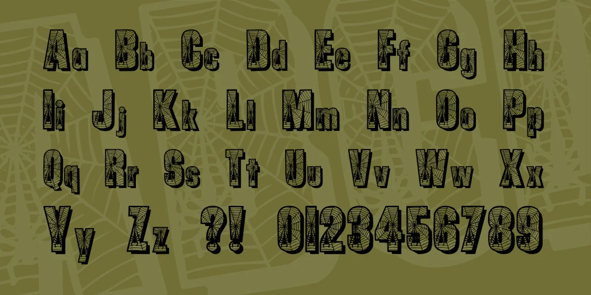 Spiders Font preview 3