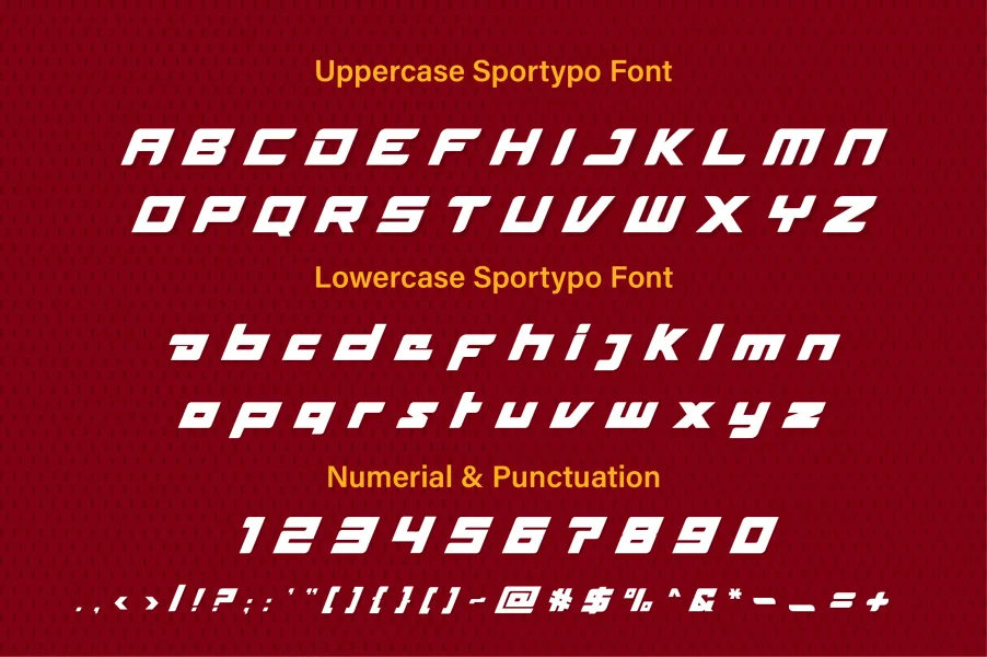 Sportypo Font preview 2